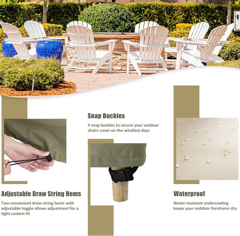 COSFLY Outdoor Furniture Patio Chair Covers Waterproof, Lounge Deep Seat Cover, Lawn Furnitures Covers Fits up to 31.5W x 33.5D x 36H inches(2 Pack) - Image 5